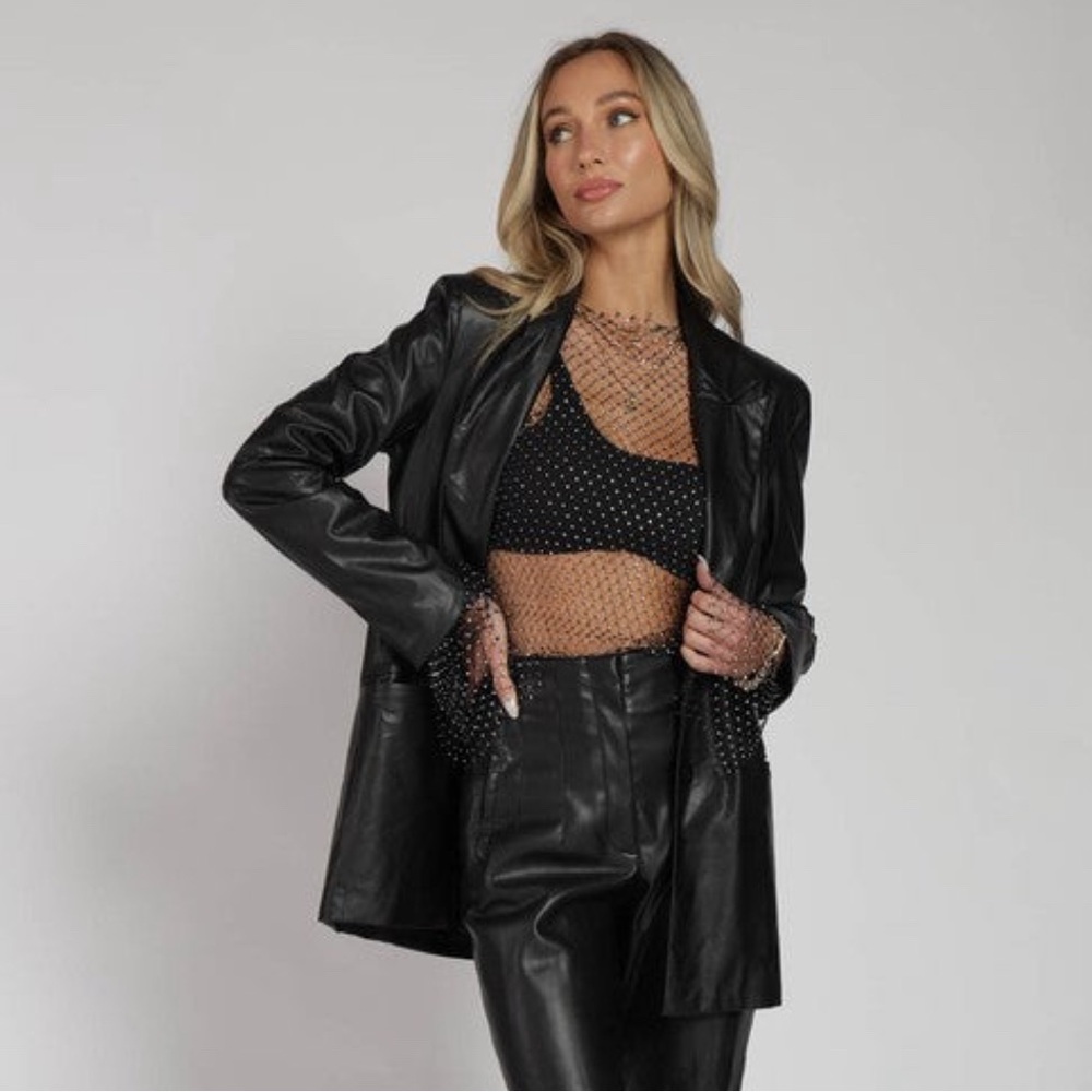 Women's Black Faux Leather Jacket